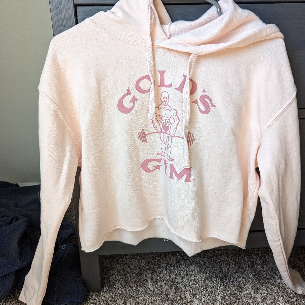 Gold's Gym Pink Cropped Hoodie Size XS